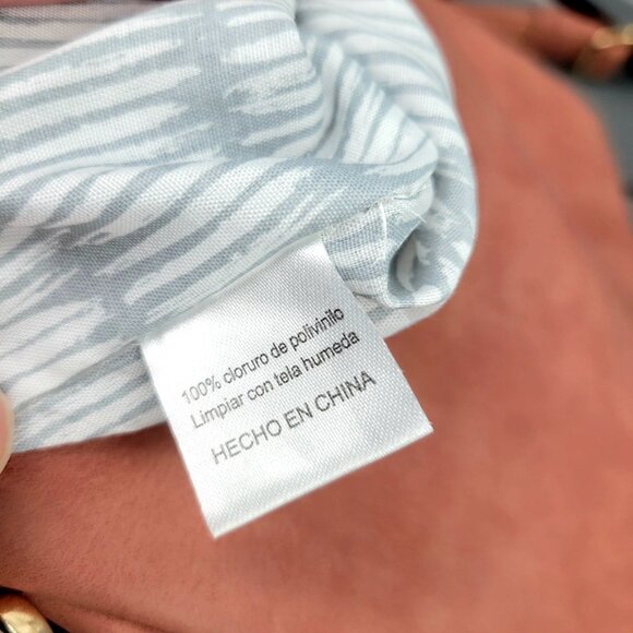 Versatile Blush Brown Braided Crossbody Purse Multi-Pocket Design Striped Lining - Picture 12 of 12